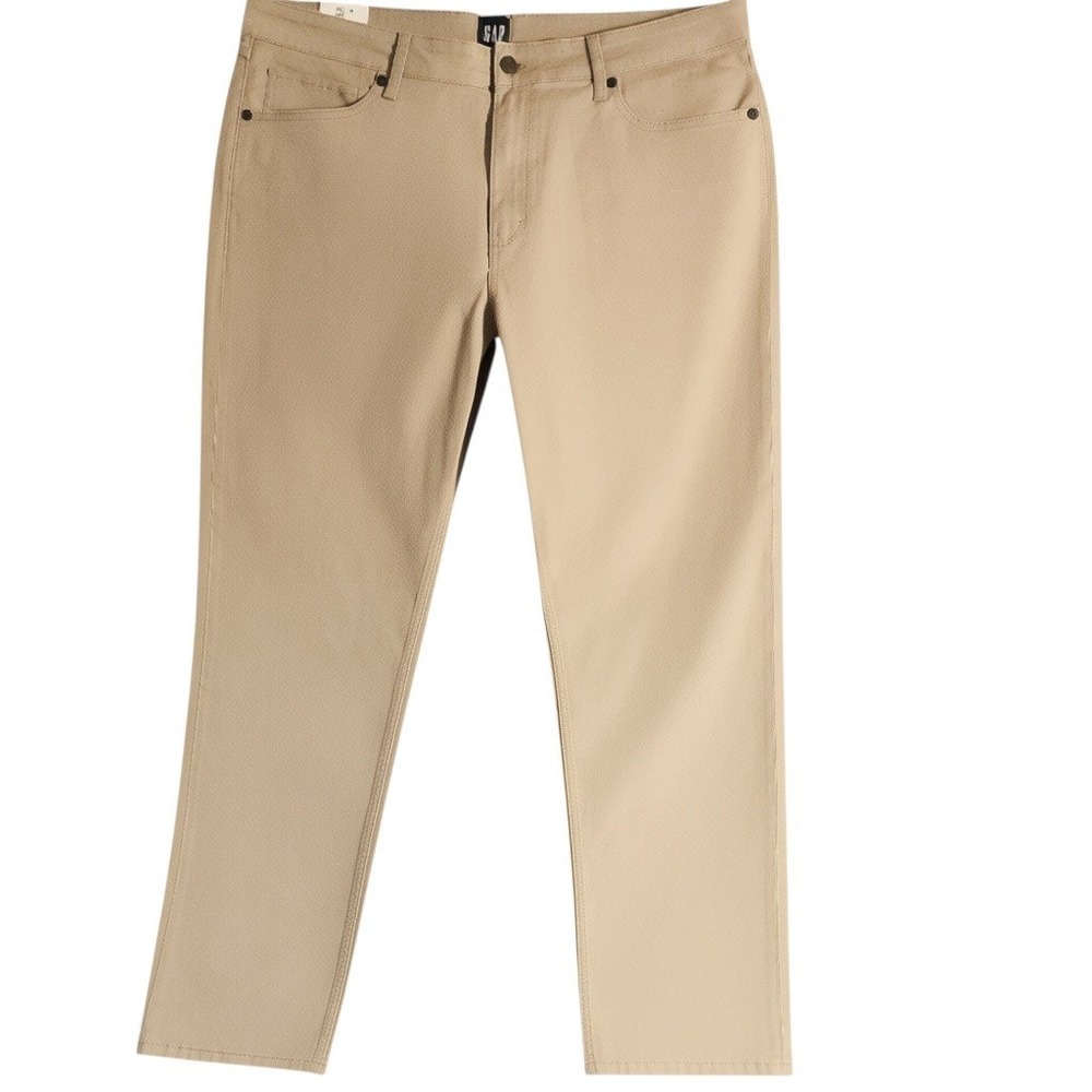 Gap Mens Slim Fit 5 Pocket Pant Khaki Tan Stretch Twill 40x32 NEW